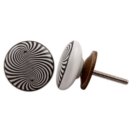 Black Spiral Ceramic Knob